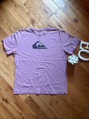 Quiksilver Men's Lilac Crewneck Tee with Dark Logo